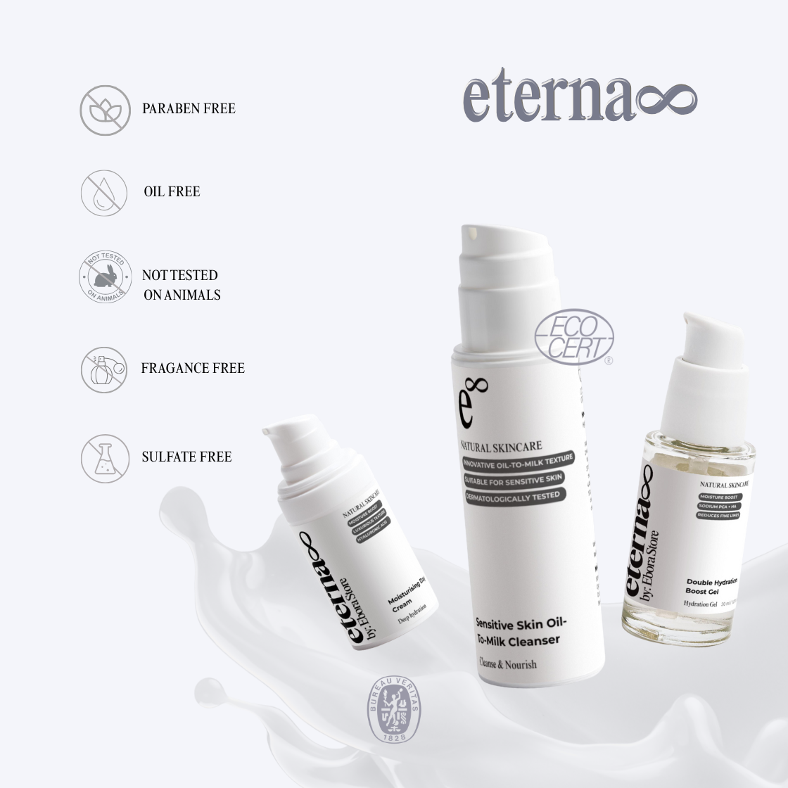 Eterna8 Hydration Ritual Trio | Three steps to infinite natural hydration and timeless glow