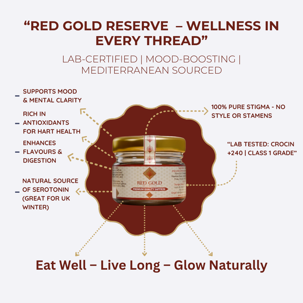 Red Gold Reserve Premium Spanish Saffron Threads 5g – Category 1, ISO 3632 Certified | Chef’s Selection