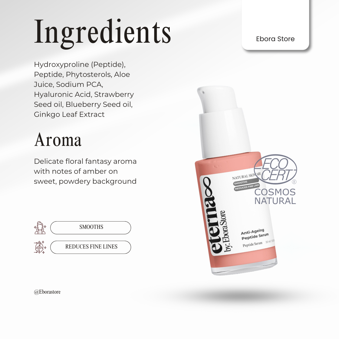 Eterna8 | Natural Peptide Firming Serum – Anti-Ageing Formula with Matrixyl + Argireline