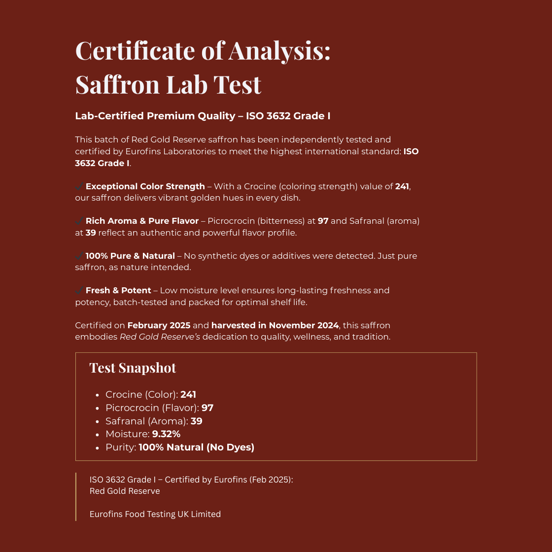 RedGold88™ Spanish Saffron Extract (88.5 mg) — Premium Supplement for Mood, Energy & Focus